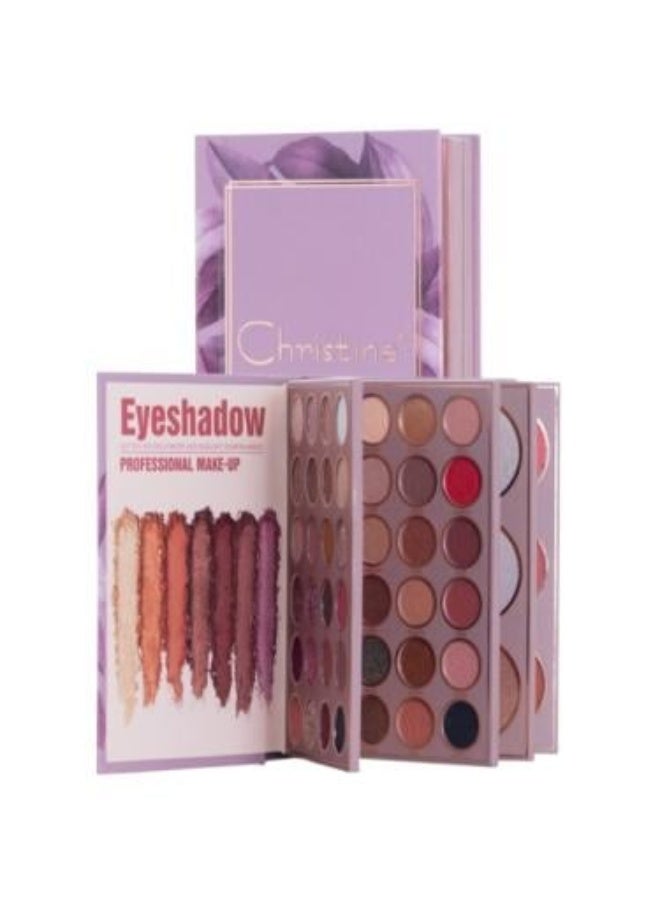 باليت مكياج متكامل 5 في 1 ظلال عيون وإضاءة وبلاشر وكونسيلر وتاتو حواجب